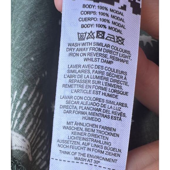 ASOS Design Size US8 Celestial Button Front Top Green White Festival Boho - Picture 8 of 10